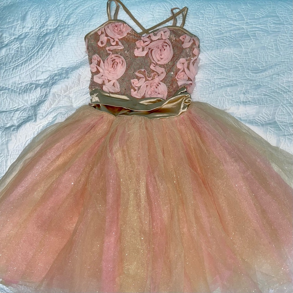 Rose gold sparkle ballet costume